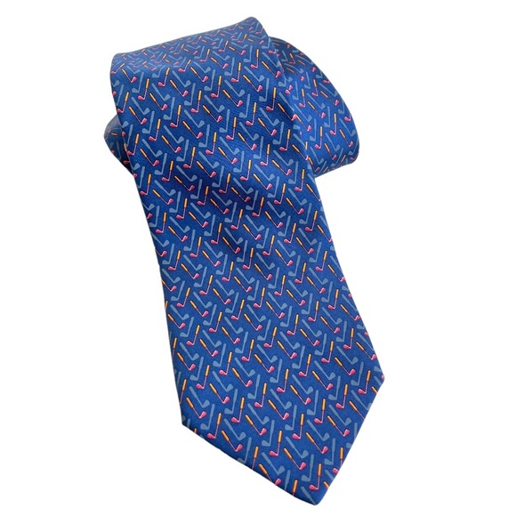 Salvatore Ferragamo Blue Golf Silk Tie